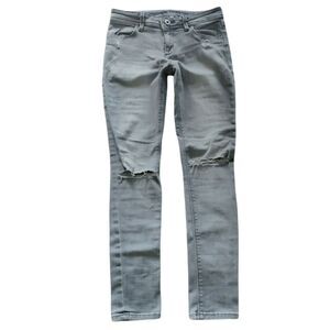 DL1961 Premium Denim Emma Legging Bailey gray distressed skinny jeans Size 26